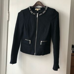 MICHAEL KORS tweed chain blazer jacket blogger